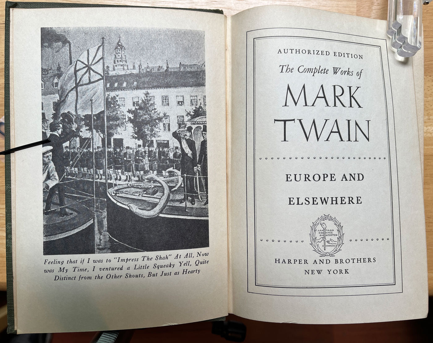 Mark Twain Europe and Elsewhere title page