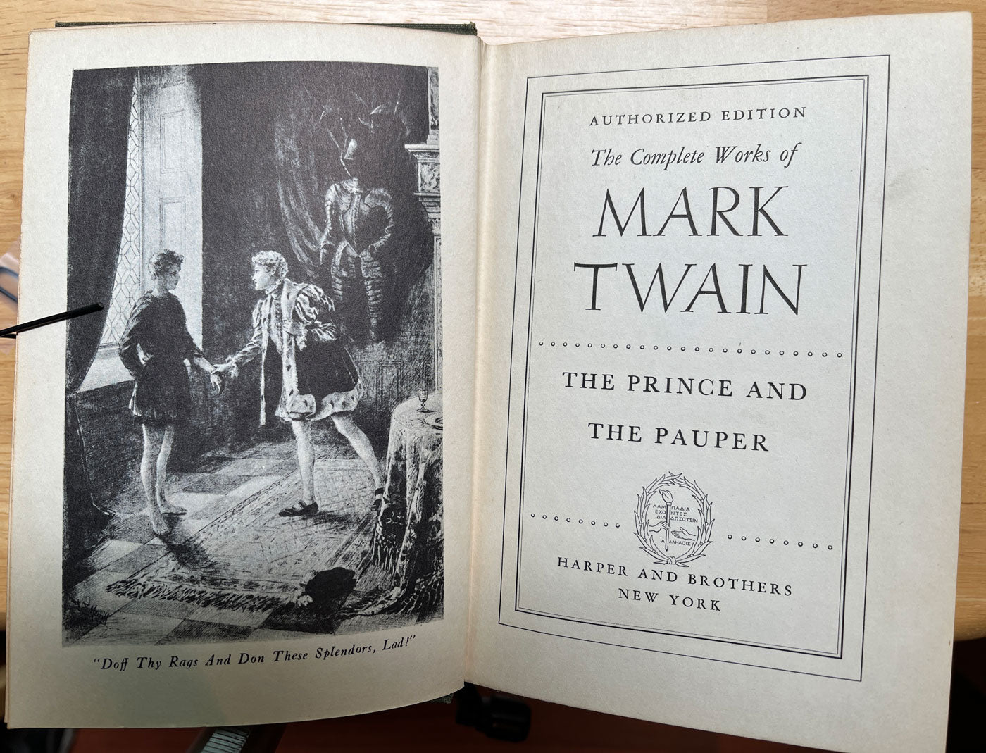 Mark Twain The Prince and the Pauper  title page