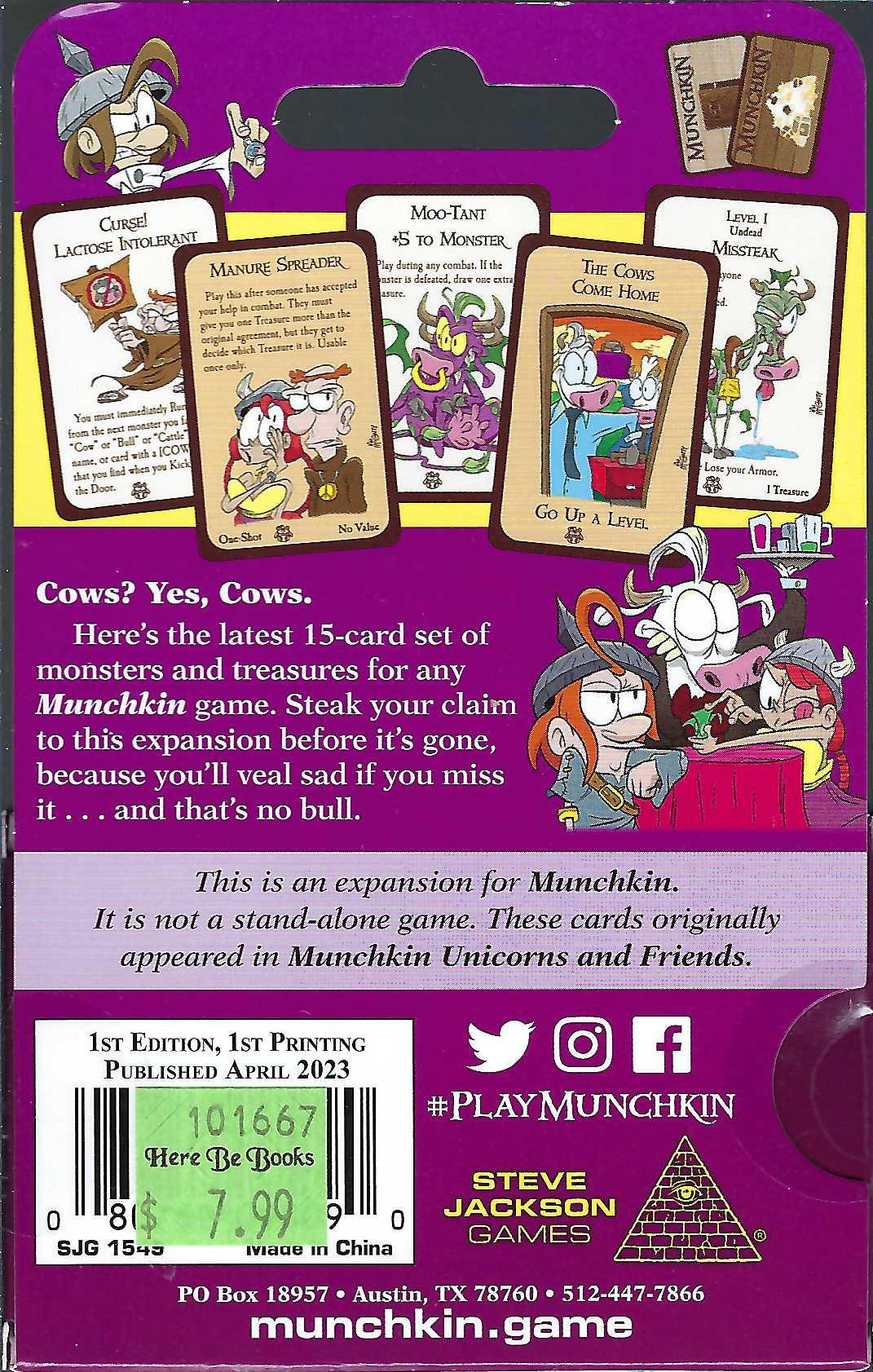 Munchkin Cows back of box