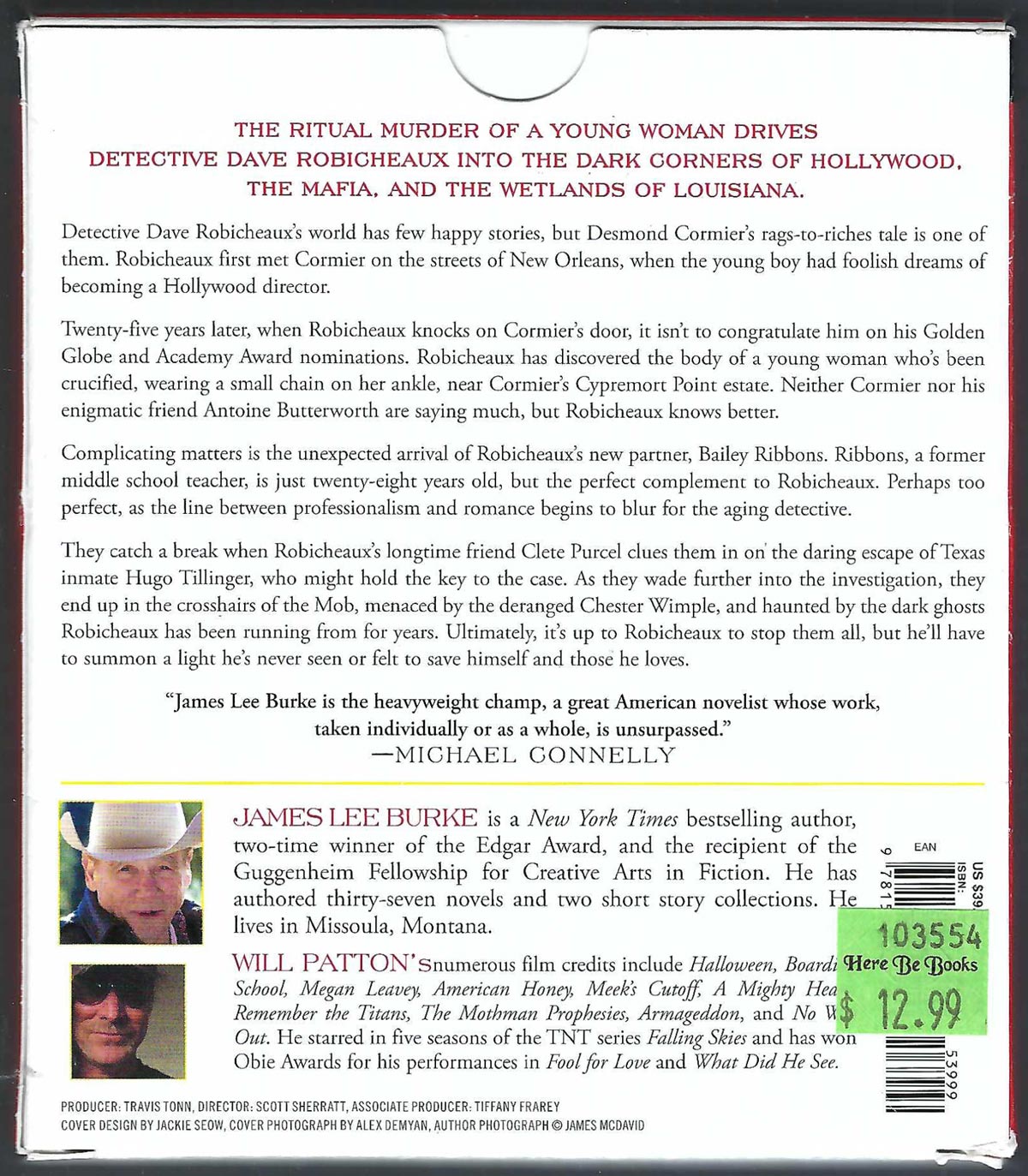 New Iberia Blues Audio Book by James Lee Burke back of box
