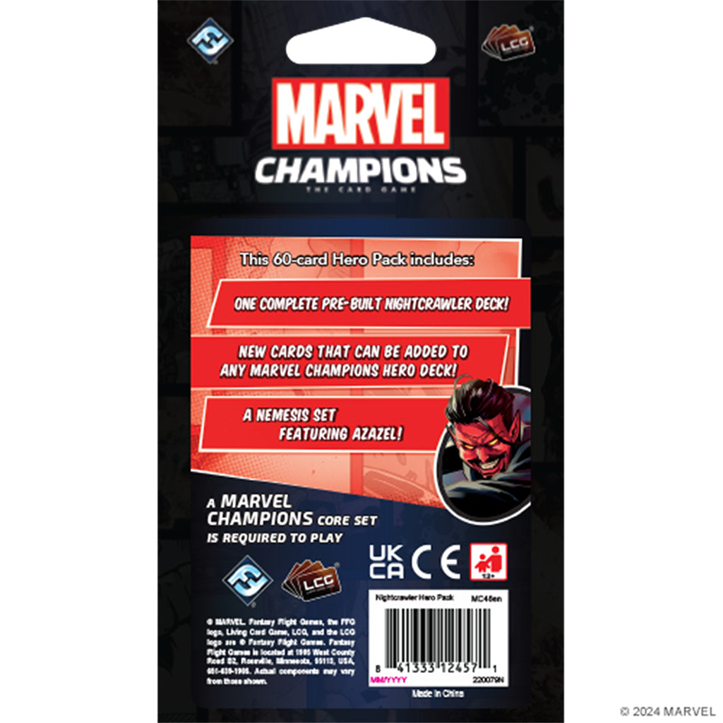 Marvel Champions: Nightcrawler Hero Pack back of package