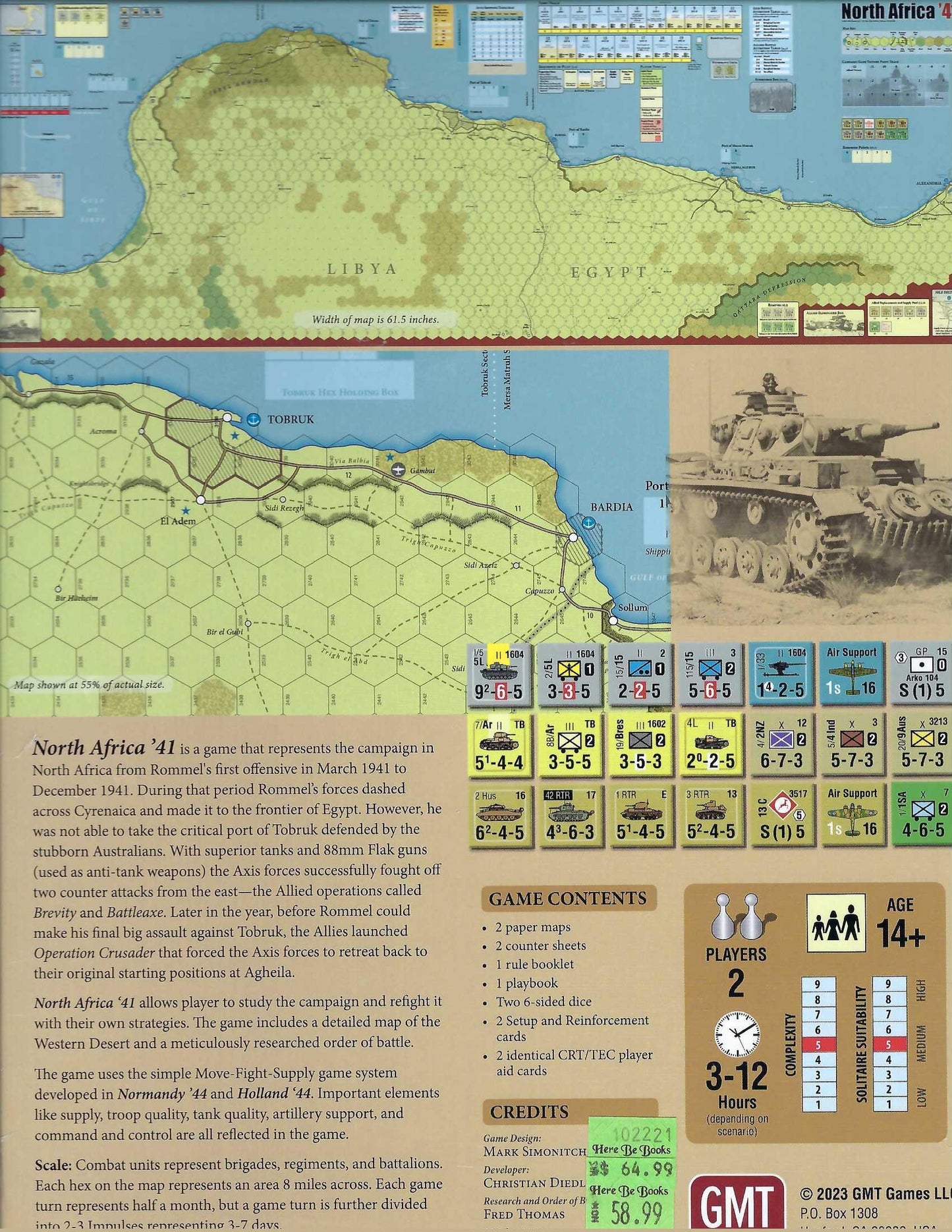 North Africa '41 The Western Desert, March to December 1941 back of box