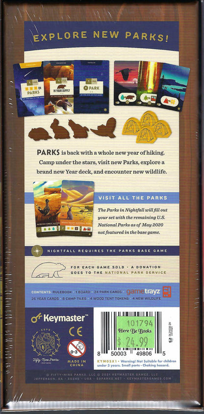 Parks: Nightfall expansion back of box