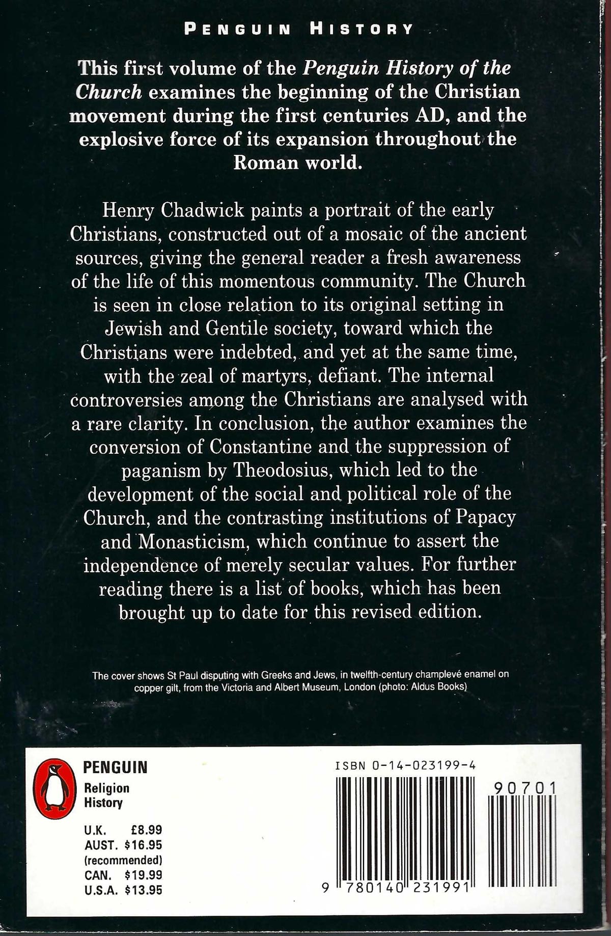 Penguin History of the Church: The Early Church by Henry Chadwick back cover