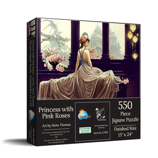 Princess with Pink Roses by Nene Thomas 550 Piece Jigsaw Puzzle