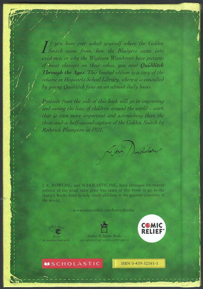 Back cover of Quidditch Through the Ages