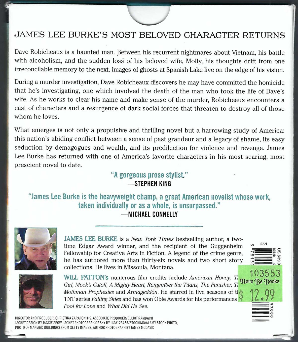 Robicheaux Audio Book by James Lee Burke back of box