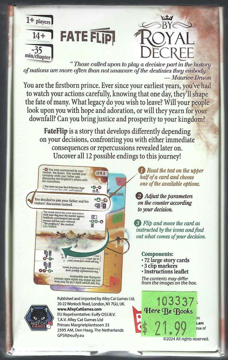 By Royal Decree back of box