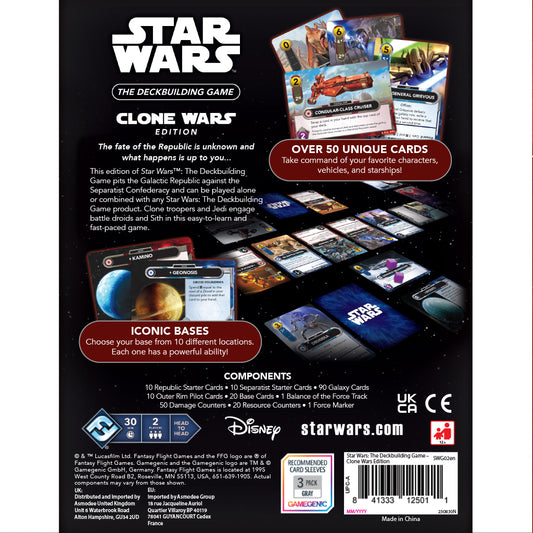 Star Wars the Deck Building Game: Clone Wars back of box