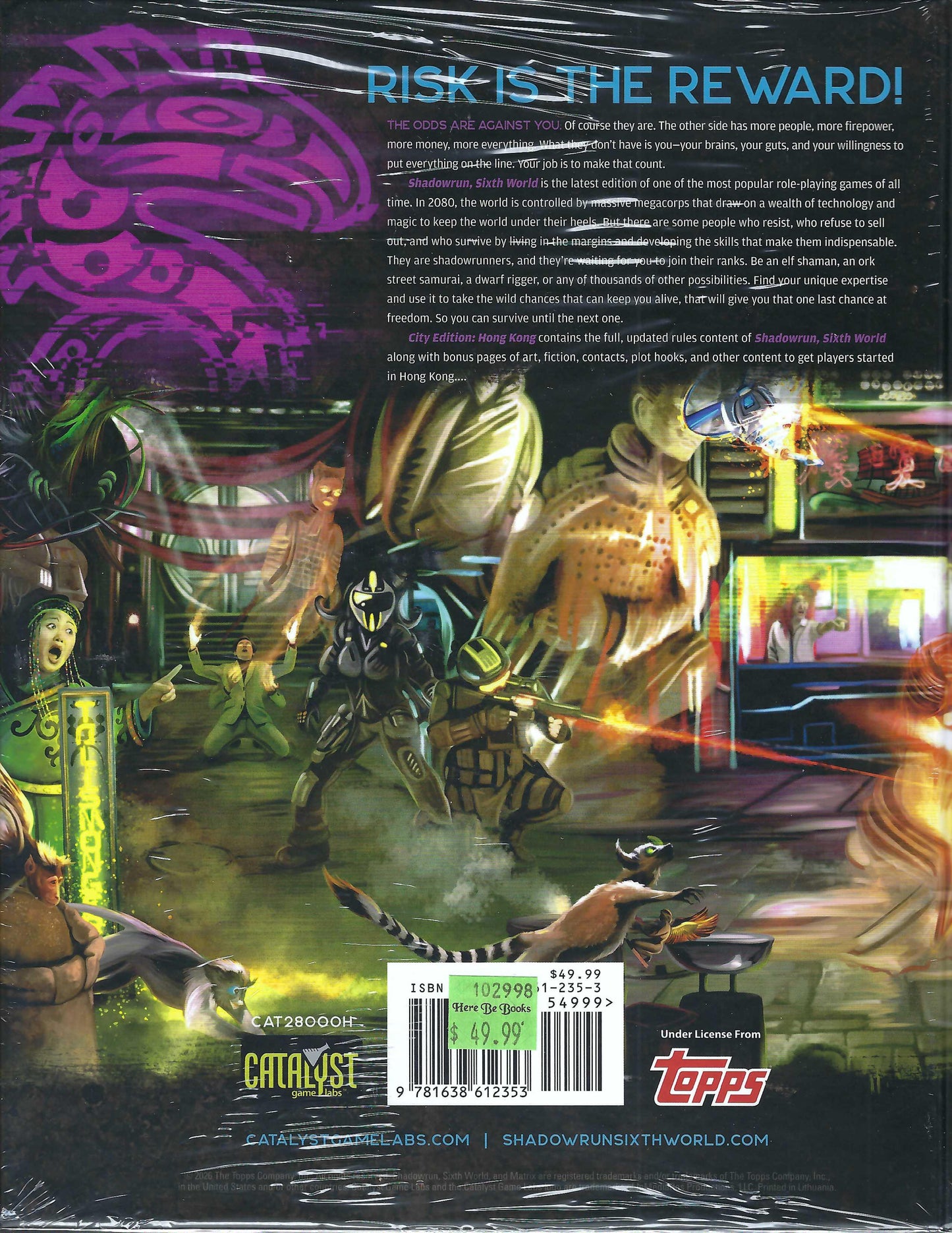 Back cover of Shadowrun Sixth World City Edition Hong Kong