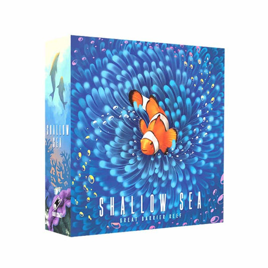 Shallow Sea game box with a clownfish on a blue background
