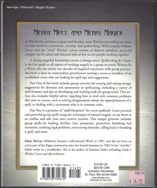 Spellworking For Covens: Magick for Two or More back cover