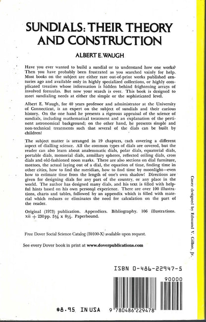 Sundials Their Theory and Construction by Albert Waugh back cover