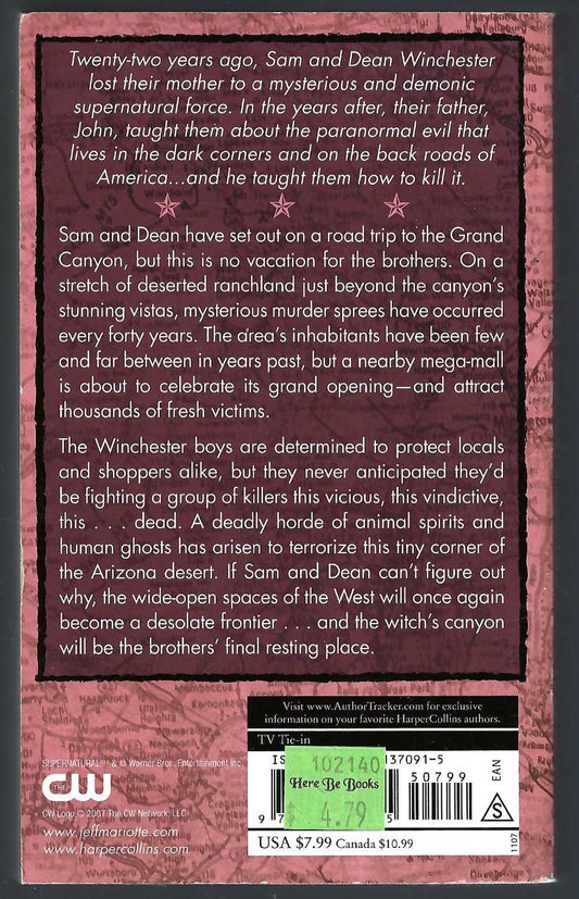 Supernatural: Witch's Canyon back cover