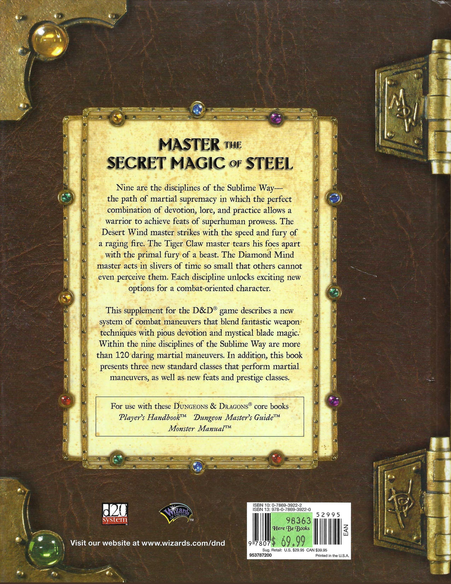 Tome of Battle: The Book of Nine Swords back cover