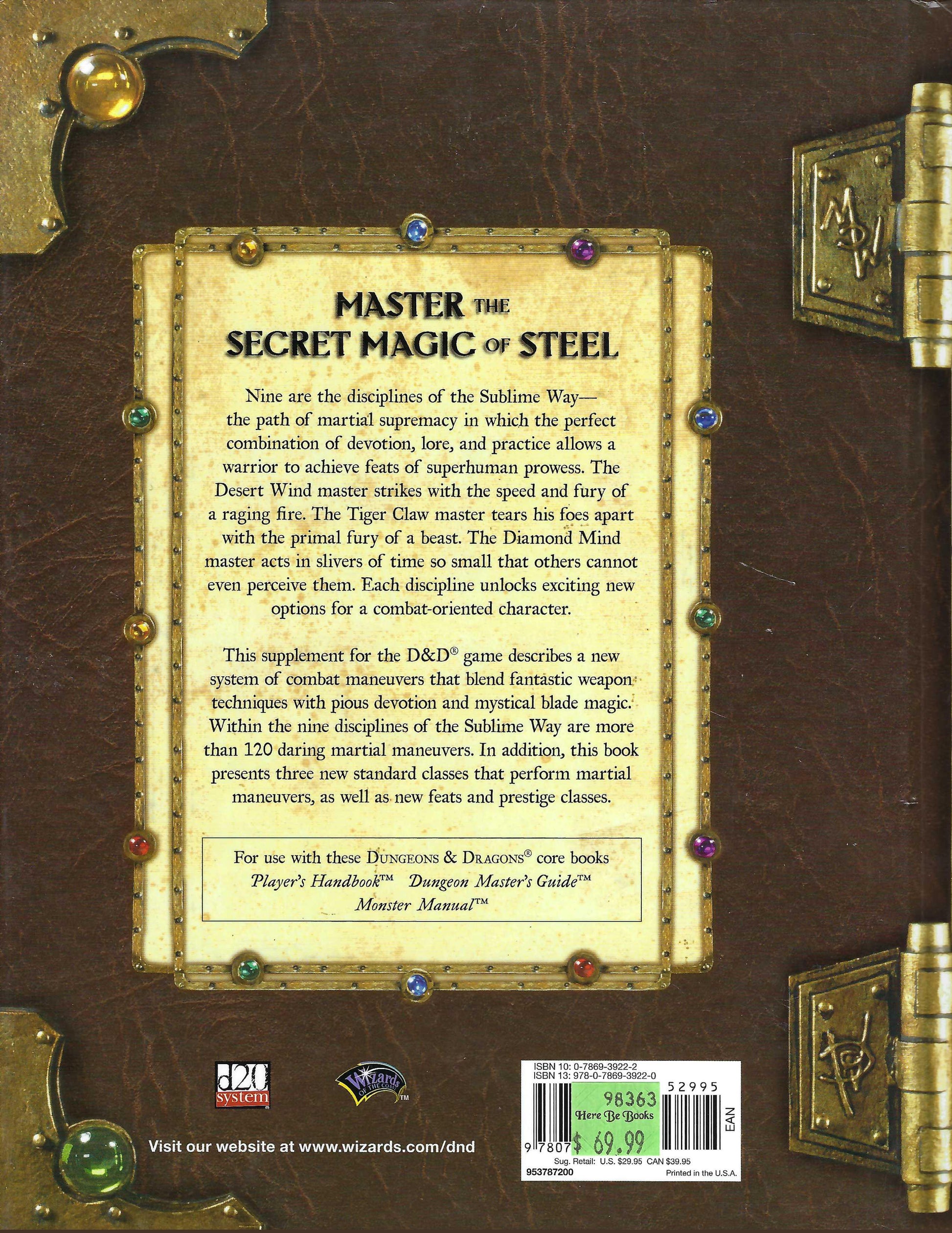 Tome of Battle: The Book of Nine Swords back cover