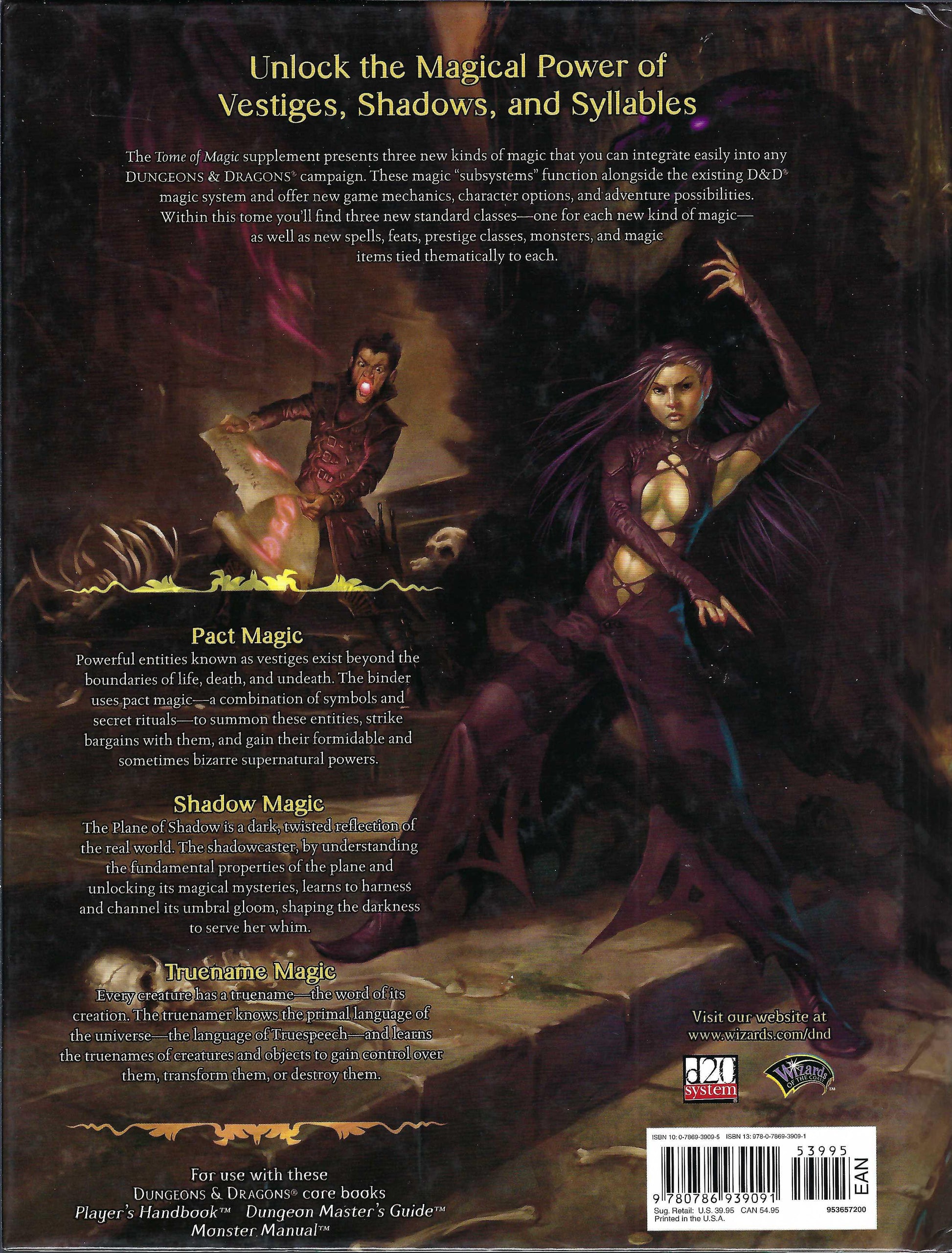 Tome of Magic back cover