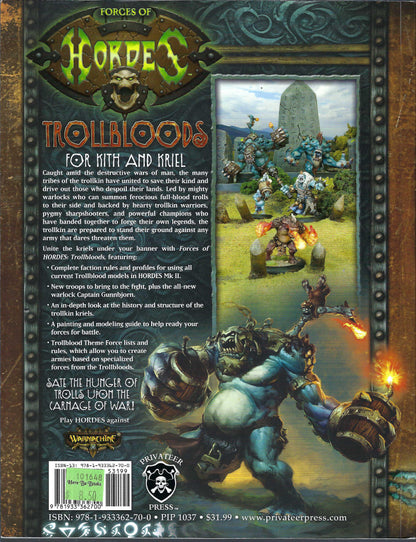 Trollbloods Forces of Hordes back cover