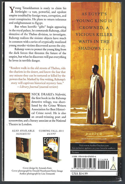 Tutankhamun: The Book of Shadows by Nick Drake back cover