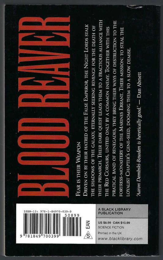 Blood Reaver (Warhammer 40,000) back cover