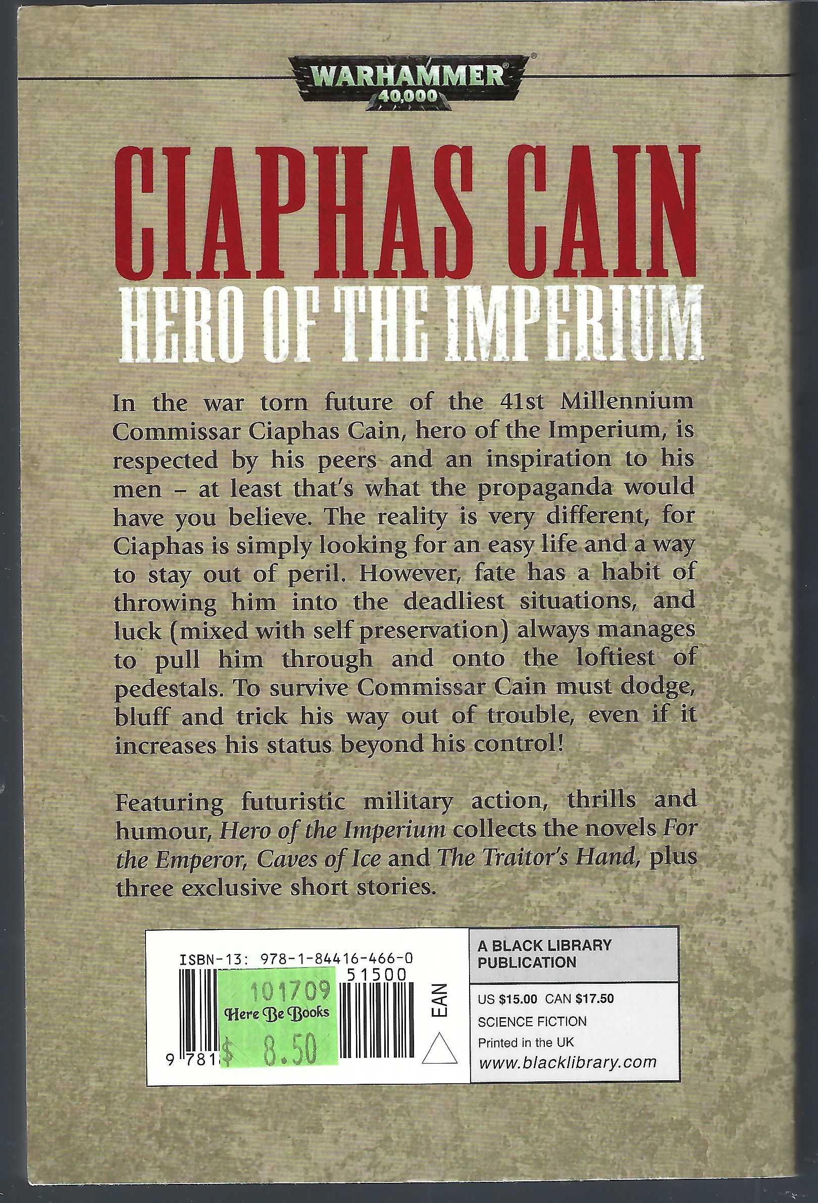 Ciaphas Cain Hero of the Imperium back cover