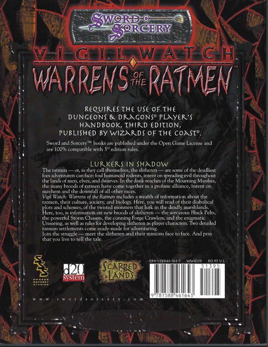 Warrens of the Ratmen back cover of supplement