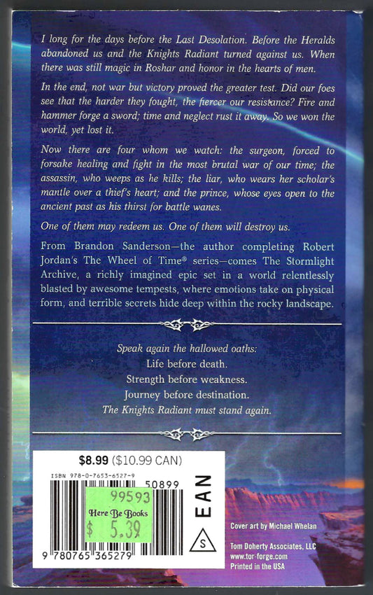 The Way of Kings by Brandon Sanderson back cover