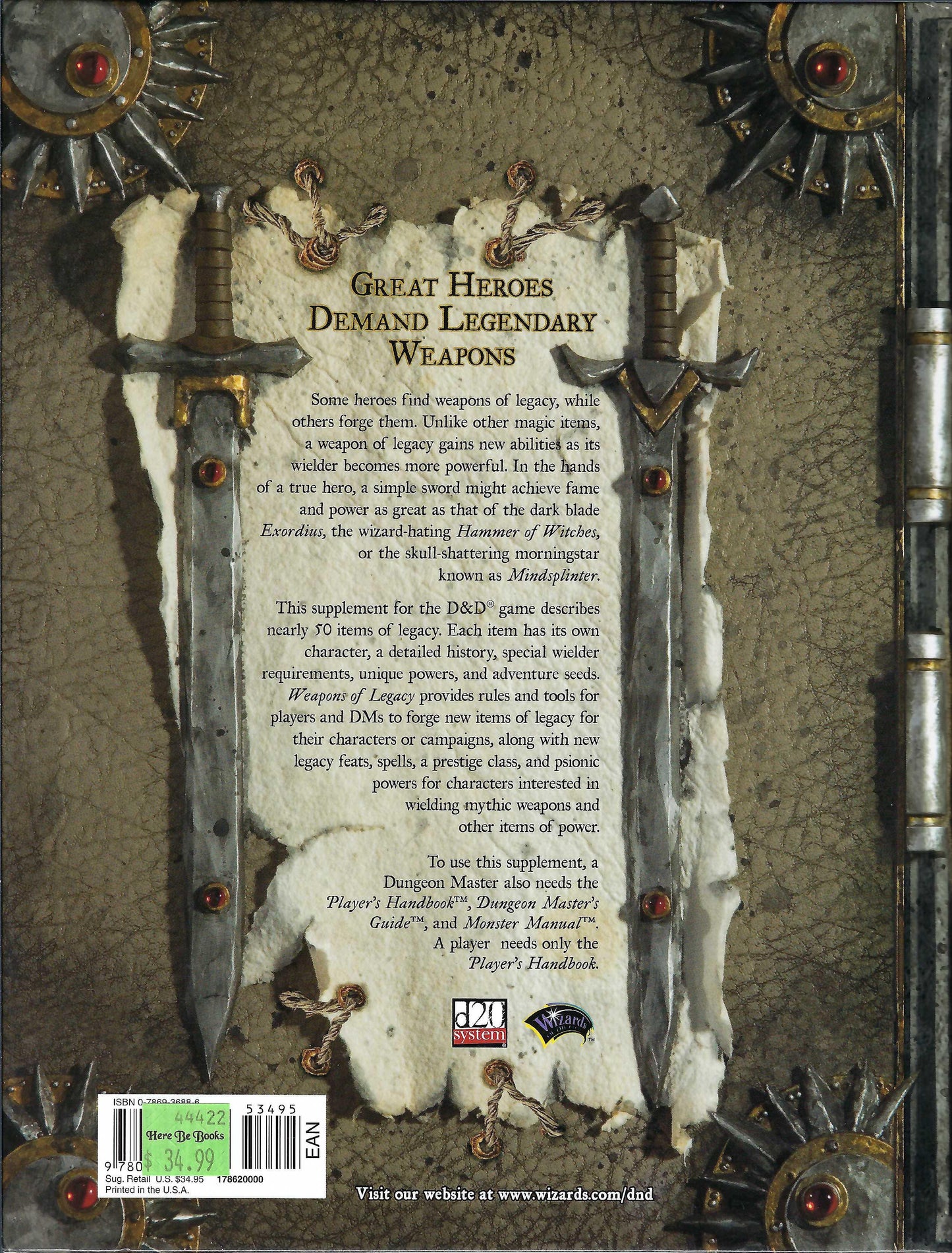 Weapons of Legacy back cover