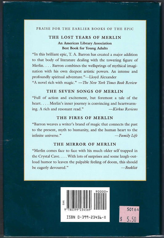 The Wings of Merlin by T. A. Barron back cover