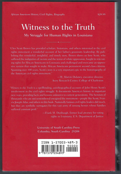 Witness to the Truth back cover