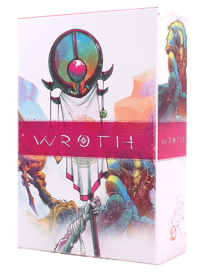 Wroth game box with colorful fantasy themed illustrations.