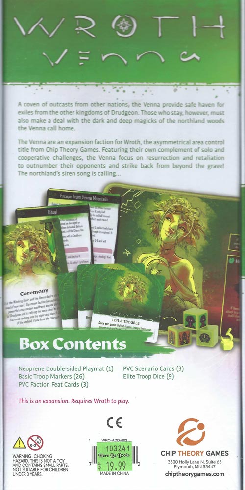 Wroth: Venna Faction Expansion back of box