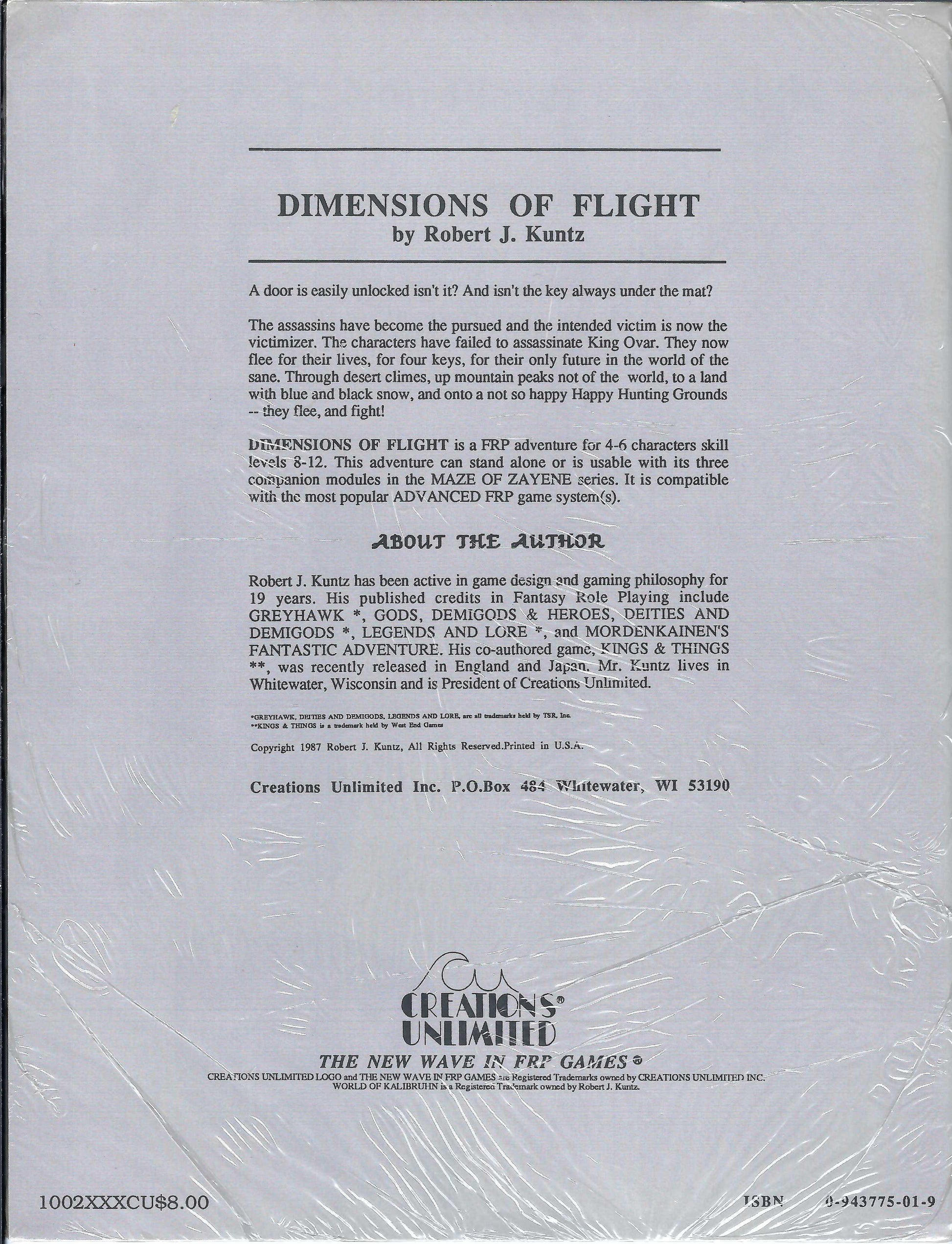 Dimensions of Flight (Maze of Zayene part 2) back