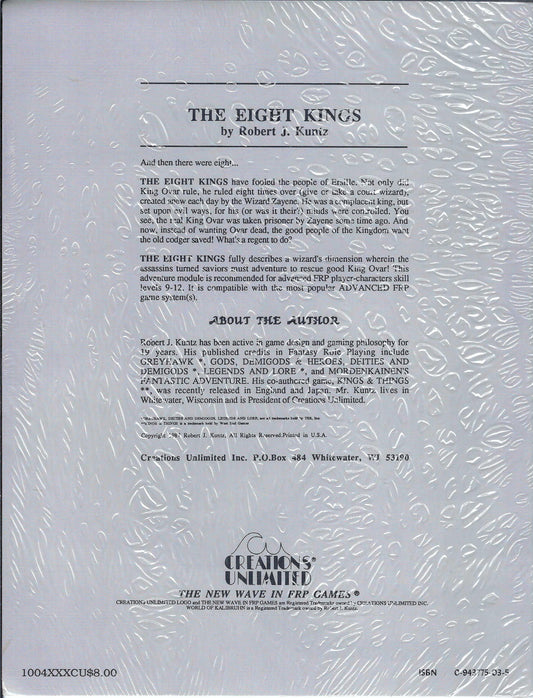 Eight Kings (Maze of Zayne part 4) back