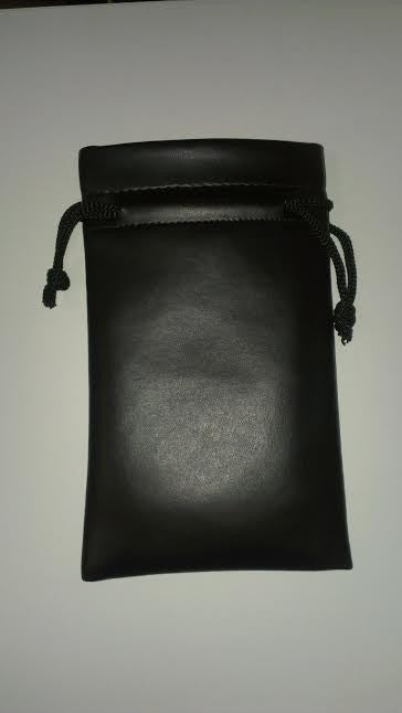 Dice Bag: Black Faux Leather 3 in x 5 in