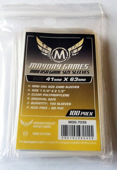 Card Sleeves: Mini USA Game (Yellow) 41mm x 63mm - 100 pack