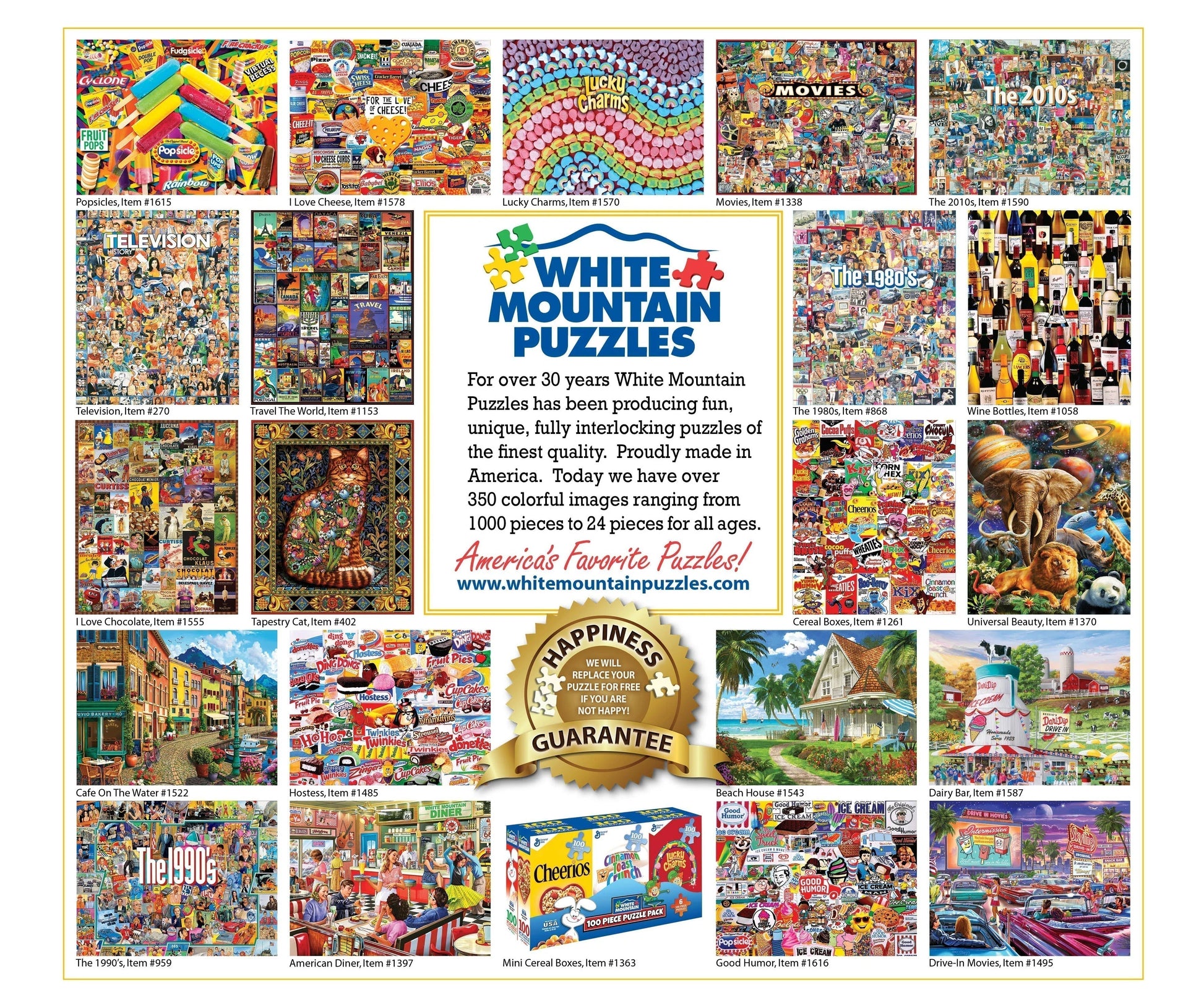 Back of White Mountain Puzzle box