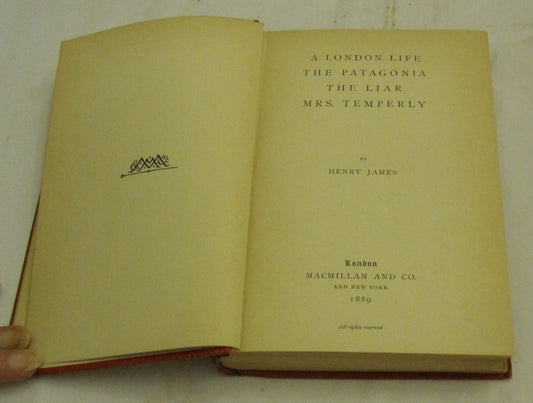 A London Life, The Patagonia, The Liar, Mrs Temperly title page