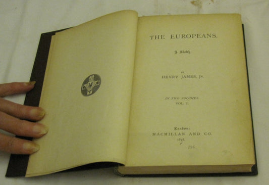 Europeans: A Sketch title page volume 1
