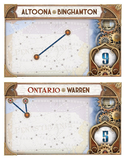 Ticket to Ride: United Kingdom + Pennsylvania sample cards