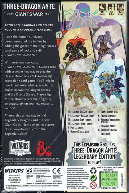 Three Dragon Ante: Giant's War back of box