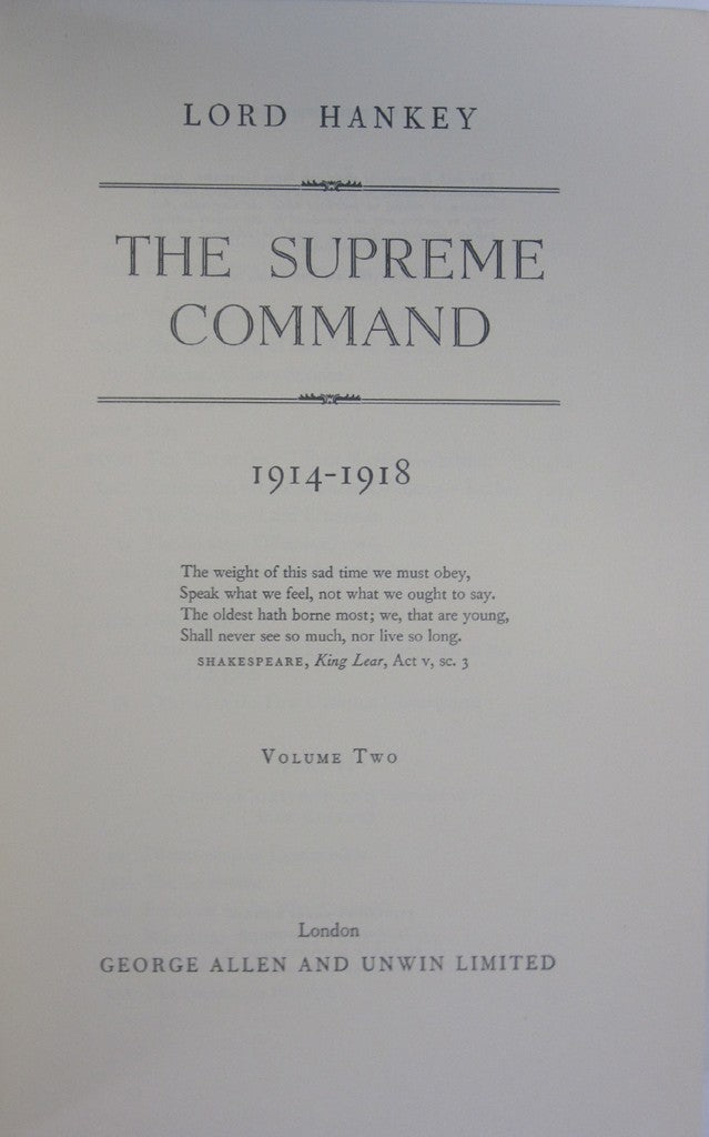 The Supreme Command 1914-1918 Vol 2 -  title page