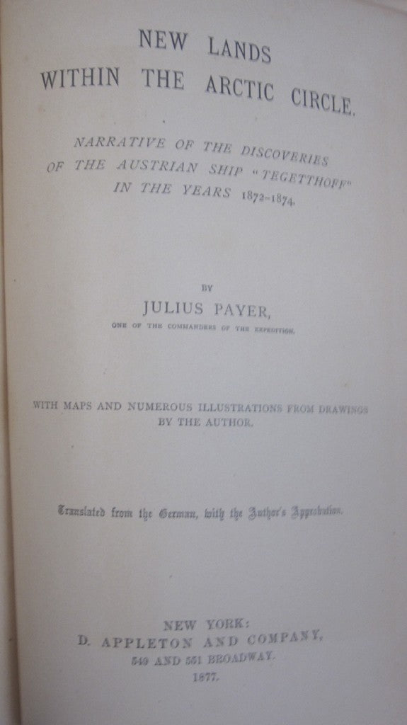 Australian Artic Voyage 1872-1874 title page