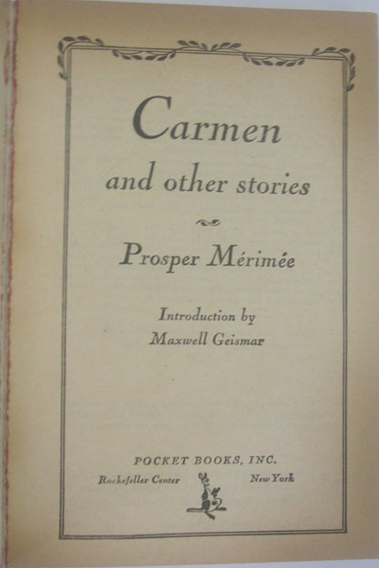 Loves of Carmen and Other Stories by Prosper Merimee title page