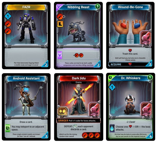 Clank! In! Space! sample cards