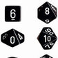 Polyhedral Dice Set: Opaque 7-Piece Set (box) - black with white