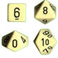 Polyhedral Dice Set: Opaque 7-Piece Set (box) - ivory with black