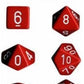 Polyhedral Dice Set: Opaque 7-Piece Set (box) - red with white