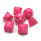 Polyhedral Dice Set: Opaque 7-Piece Set (box) - pink with white