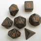 Polyhedral Dice Set: Opaque 7-Piece Set (box) - dark grey with copper